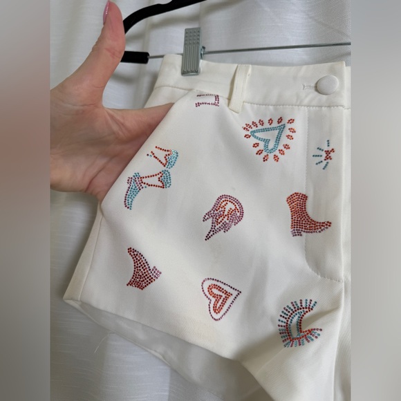 Nasty Gal Rhinestone Western Vest & Shorts Festival Stagecoach Outfit | Size 2 - Picture 12 of 17